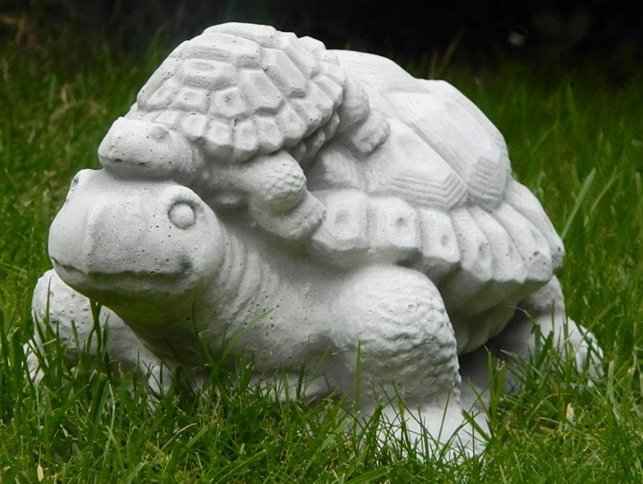 Beton Figur Schildkröte mit Nachwuchs H 13 cm Dekofigur und Gartenfigur von JS GartenDeko