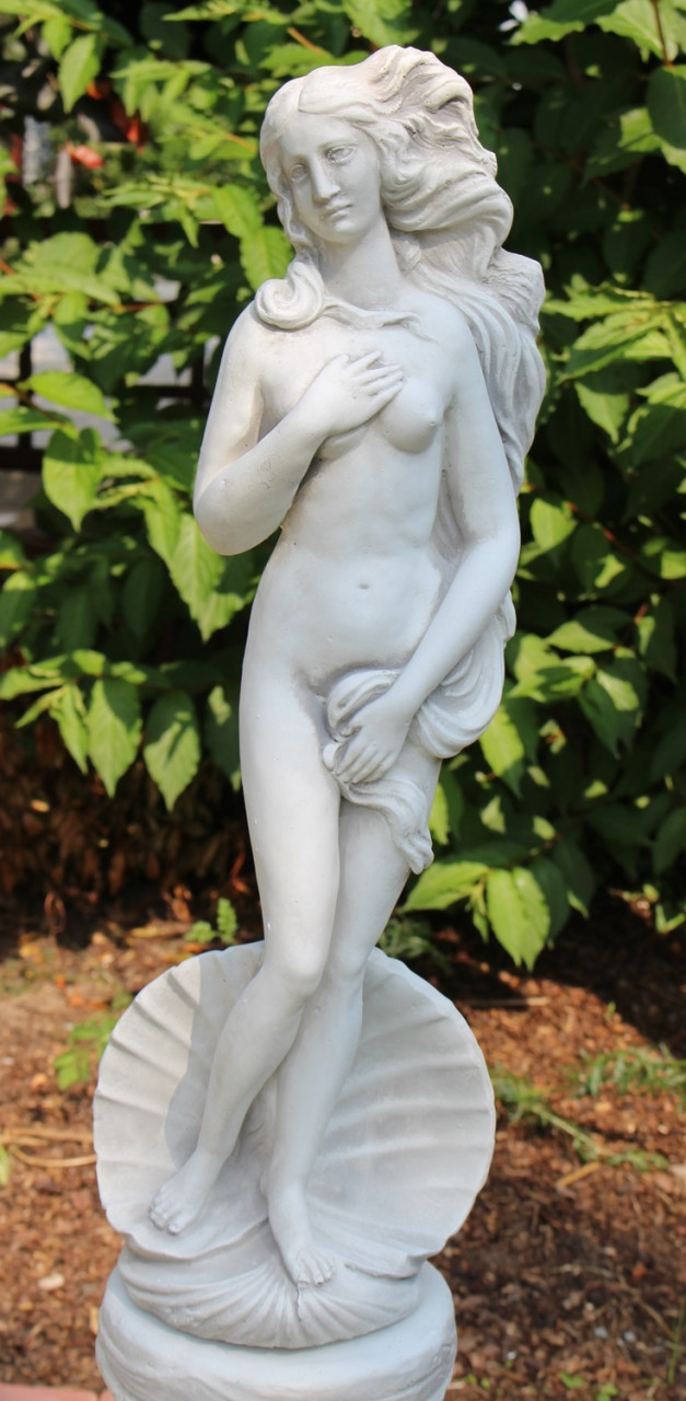 Beton Figur Skulptur Statue Venus von Botticelli in Muschel H 58 cm Dekofigur und Gartenskulptur von JS GartenDeko