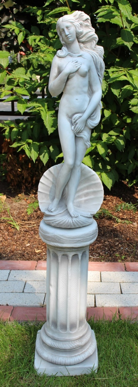 Beton Figur Skulptur Venus von Botticelli ionische Säule H 105 cm Dekofigur Statue Gartenskulptur von JS GartenDeko