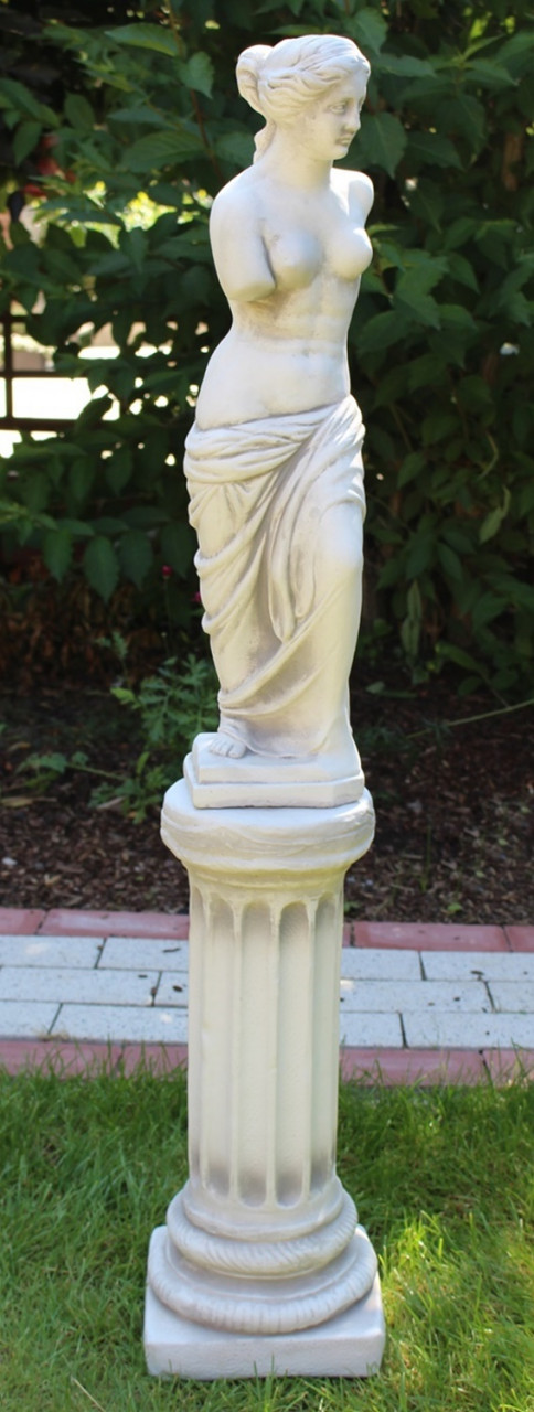 Beton Figur Skulptur Venus von Milo auf ionischer Säule H 105 cm Dekofigur Statue Gartenskulptur von JS GartenDeko