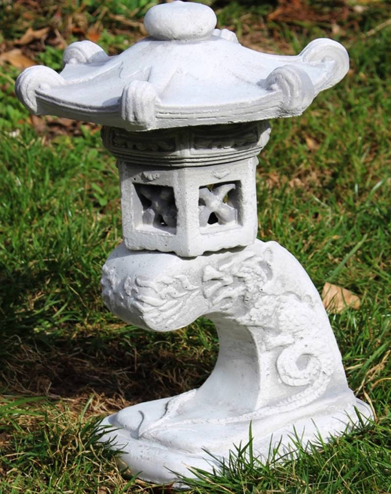 Beton Figur Skulptur japanische Laterne H 31 cm 3-teilig asiatische Steinlaterne Pagode von JS GartenDeko