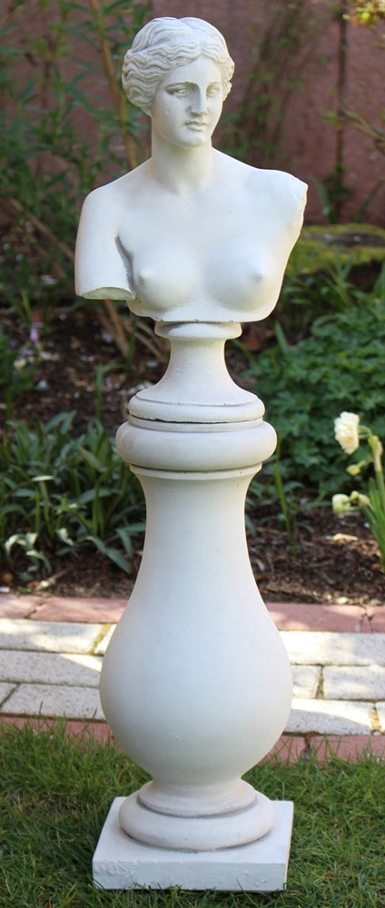 Beton Figuren Statue Büste Venus von Milo auf Baluster Säule H 73 cm Satz Gartenskulpturen von JS GartenDeko