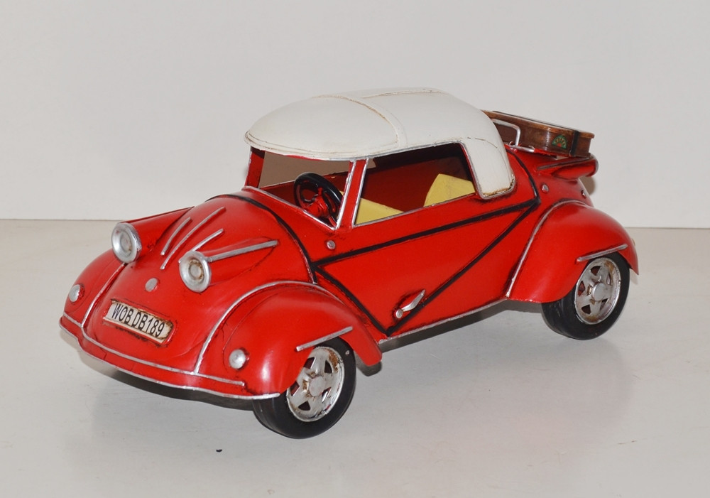 Blechauto Nostalgie Modellauto Messerschmitt Kabinenroller TG 500 rot Oldtimer L 27 cm aus Blech Blechauto Nostalgie Modellauto Messerschmitt Kabinenroller TG 500 rot Oldtimer L 27 cm aus Blech von JS GartenDeko