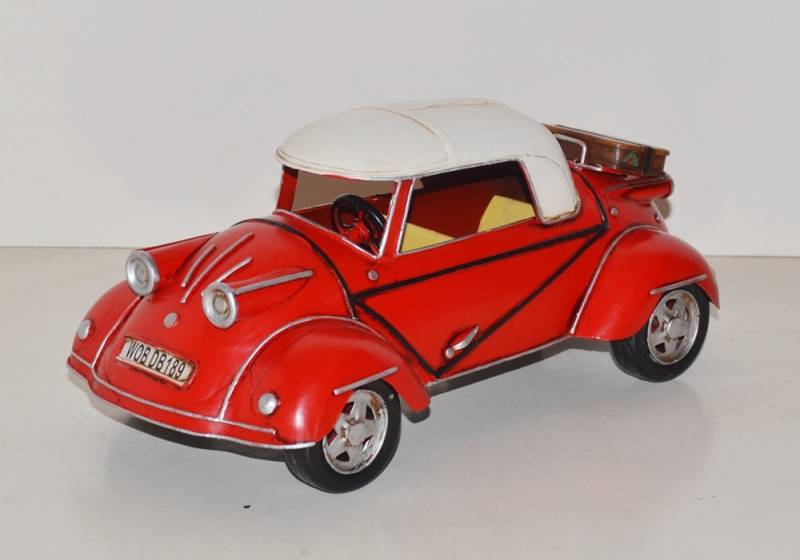 Blechauto Nostalgie Modellauto Messerschmitt Kabinenroller TG 500 rot Oldtimer L 27 cm aus Blech Blechauto Nostalgie Modellauto Messerschmitt Kabinenroller TG 500 rot Oldtimer L 27 cm aus Blech von JS GartenDeko