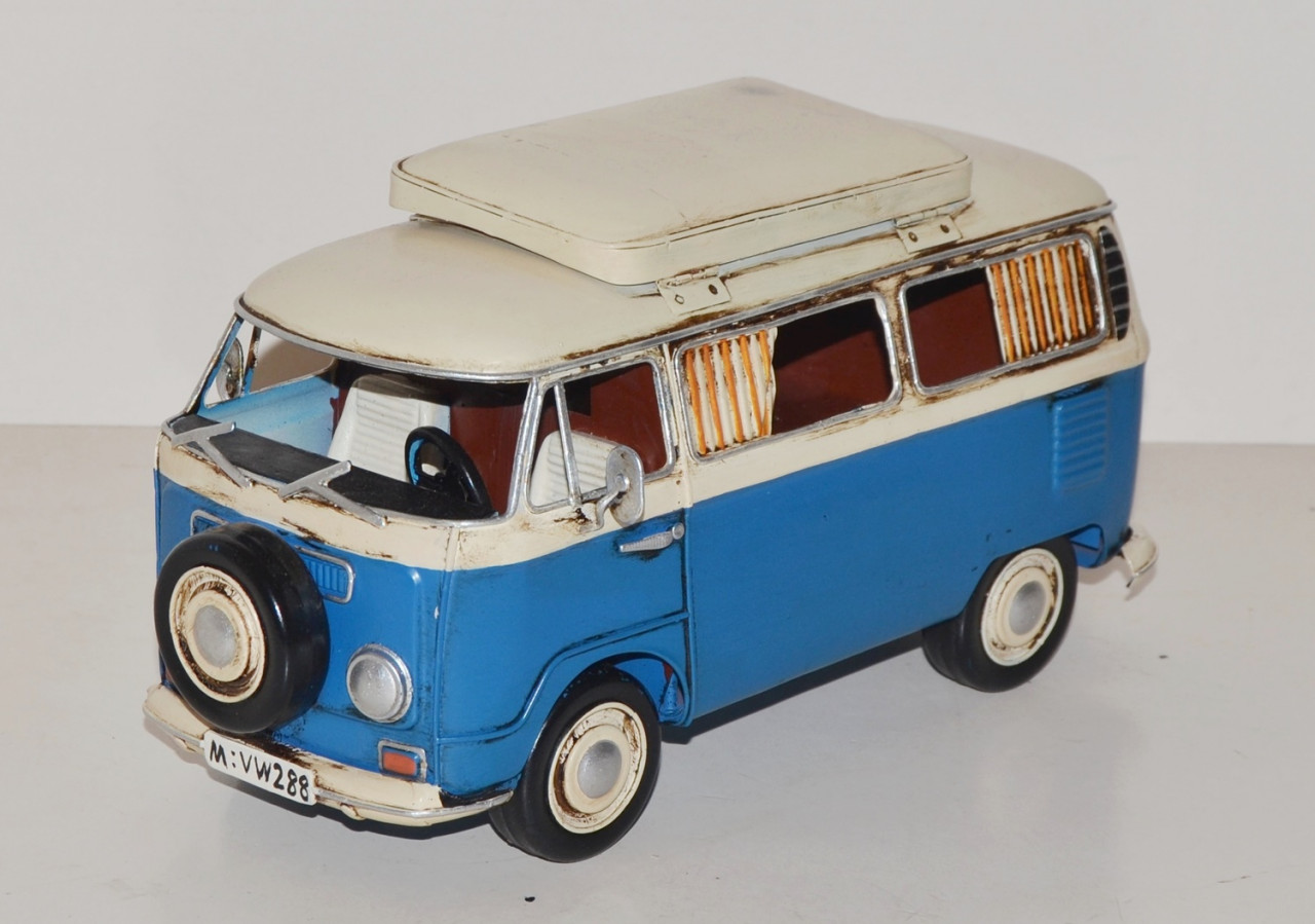 Blechauto Nostalgie Modellauto Oldtimer Automarke Campingbus Bus aus Blech L 27 cm Blechauto Nostalgie Modellauto Oldtimer Automarke Campingbus Bus aus Blech L 27 cm von JS GartenDeko