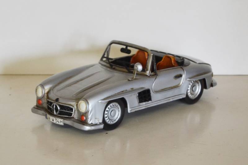 Blechauto Nostalgie Modellauto Oldtimer Mercedes 300 SL aus Blech L 29 cm von JS GartenDeko