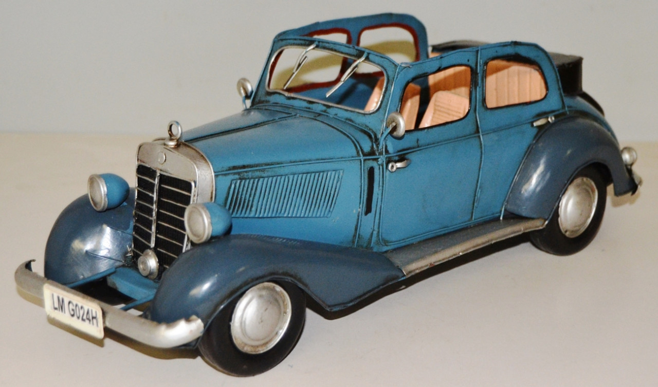 Blechauto Nostalgie Modellauto Oldtimer Mercedes-Benz 170 V Cabrio aus Blech L 34 cm Blechauto Nostalgie Modellauto Oldtimer Mercedes-Benz 170 V Cabrio aus Blech L 34 cm von JS GartenDeko