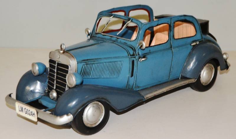 Blechauto Nostalgie Modellauto Oldtimer Mercedes-Benz 170 V Cabrio aus Blech L 34 cm von JS GartenDeko