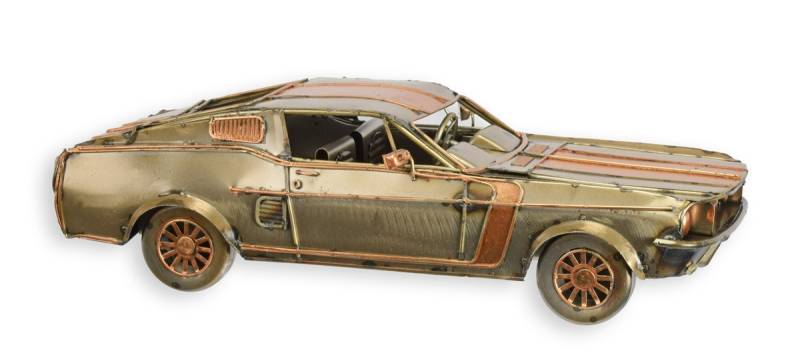 Blechauto Nostalgie Muscle Car bronzefarben Oldtimer Auto Modellauto L 32 cm aus Blech von JS GartenDeko