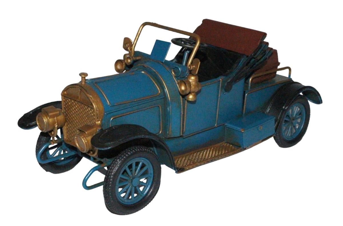 Blechauto Nostalgie Oldtimer Auto Modellauto in blau L 27 cm Modellfahrzeug aus Blech Blechauto Nostalgie Oldtimer Auto Modellauto in blau L 27 cm Modellfahrzeug aus Blech von JS GartenDeko