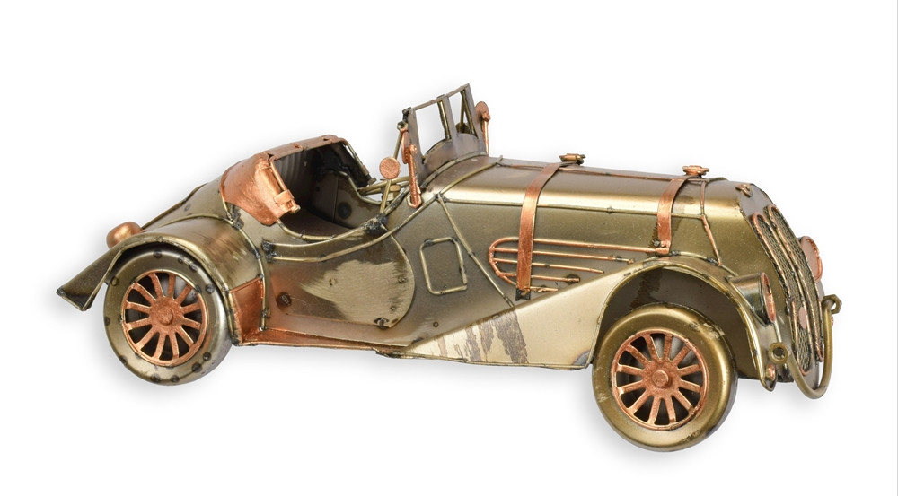 Blechauto Nostalgie klassisches Auto bronzefarben Oldtimer Modellauto L 30 cm aus Blech Blechauto Nostalgie klassisches Auto bronzefarben Oldtimer Modellauto L 30 cm aus Blech von JS GartenDeko