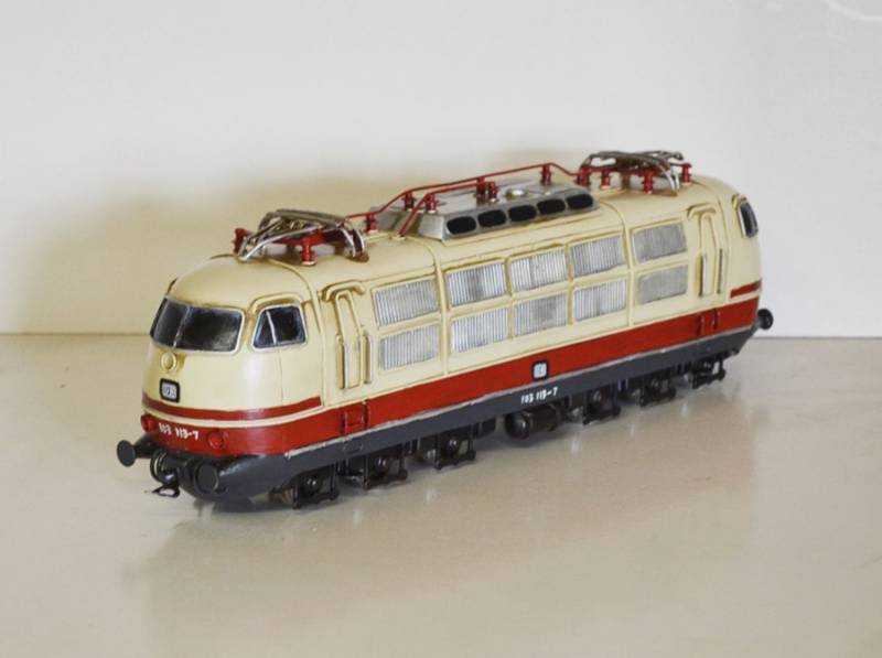 Blechmodell Nostalgie DB-Baureihe 103 Elektrolokomotive Länge 40 cm Oldtimer Modelllokomotive von JS GartenDeko