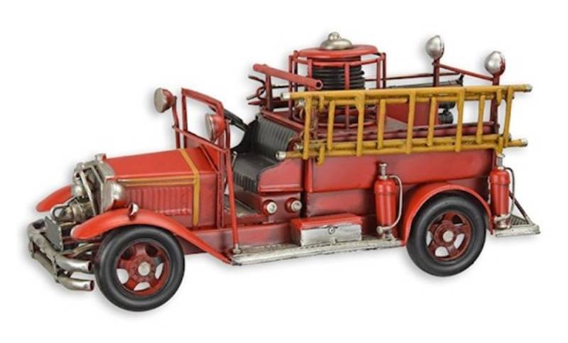 Blechmodell Nostalgie Feuerwehrfahrzeug Feuerwehrauto L 36 cm Deko Blechauto Retro Blechwagen von JS GartenDeko