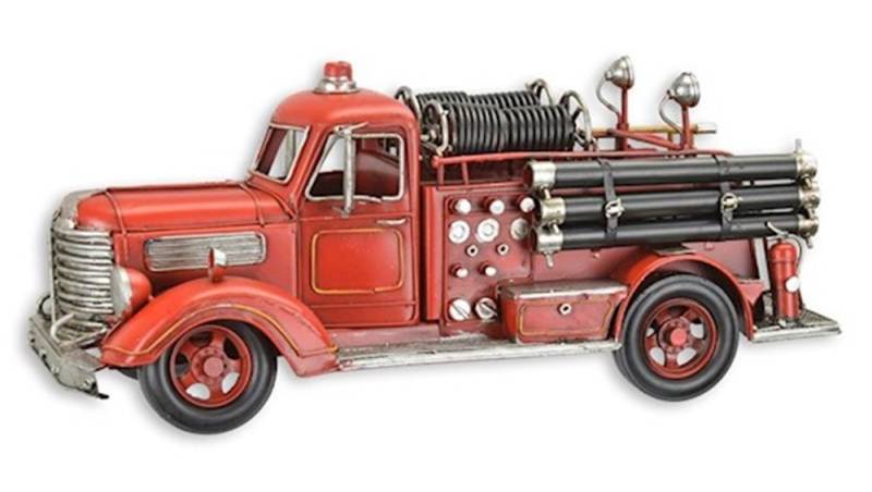 Blechmodell Nostalgie Feuerwehrfahrzeug Feuerwehrauto L 41,7 cm Deko Blechauto Retro Blechwagen von JS GartenDeko