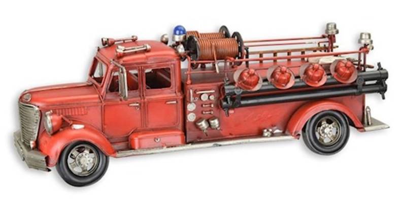 Blechmodell Nostalgie Feuerwehrfahrzeug Feuerwehrauto L 51 cm Deko Blechauto Retro Blechwagen von JS GartenDeko