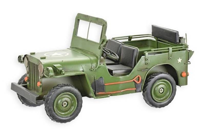 Blechmodell Nostalgie Militär Jeep L 29 cm Deko Militärwagen Blechmotorrad Modellauto Modellfahrzeug Blechmodell Nostalgie Militär Jeep L 29 cm Deko Militärwagen Blechmotorrad Modellauto Modellfahrzeug von JS GartenDeko