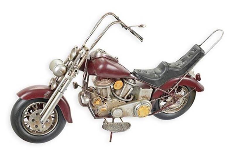 Blechmodell Nostalgie Motorrad dunkelrot H 24 cm Deko Blechmotorrad Modellmotorrad Modellfahrzeug von JS GartenDeko