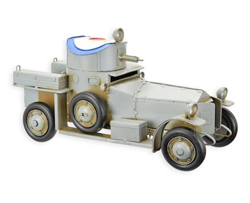 Blechmodell Nostalgie Panzerwagen aus Ersten Weltkrieg aus Blech Höhe 15,5 cm Deko Modellfahrzeug von JS GartenDeko