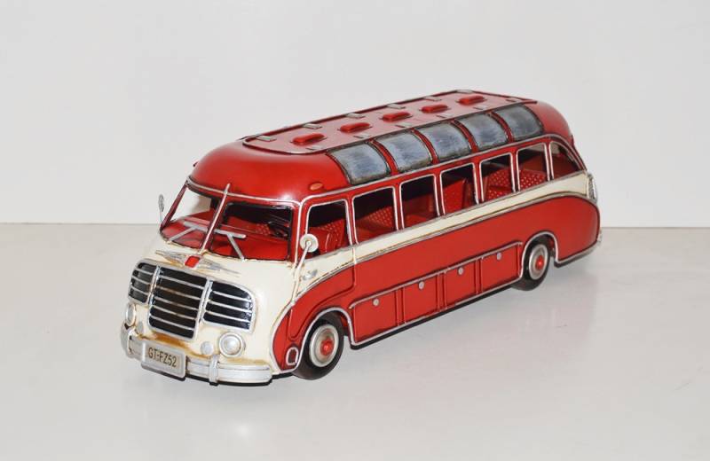 Blechmodell Nostalgie Setra Bus Länge 44 cm Oldtimer Retro Design Modelllbus aus Blech von JS GartenDeko