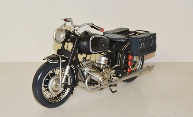 Blechmotorrad Nostalgie Modellauto Oldtimer Marke BMW R 60 Motorrad Zweirad aus Blech L 31 cm von JS GartenDeko