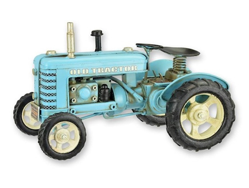 Blechtraktor Nostalgie Modellauto Oldtimer Traktor hellblau Modell aus Blech L 27 cm Blechtraktor Nostalgie Modellauto Oldtimer Traktor hellblau Modell aus Blech L 27 cm von JS GartenDeko