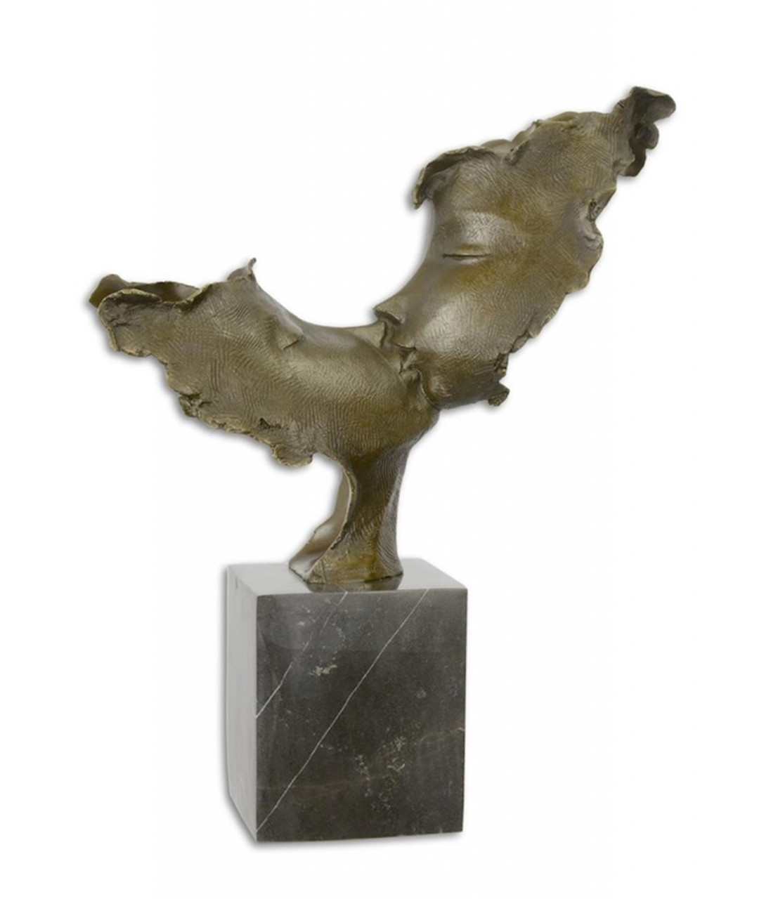 Bronzefigur Bronzeskulptur Abstrakte Kunst Figur Paar Kuss modern H 46 cm Skulptur Bronze Figur von JS GartenDeko