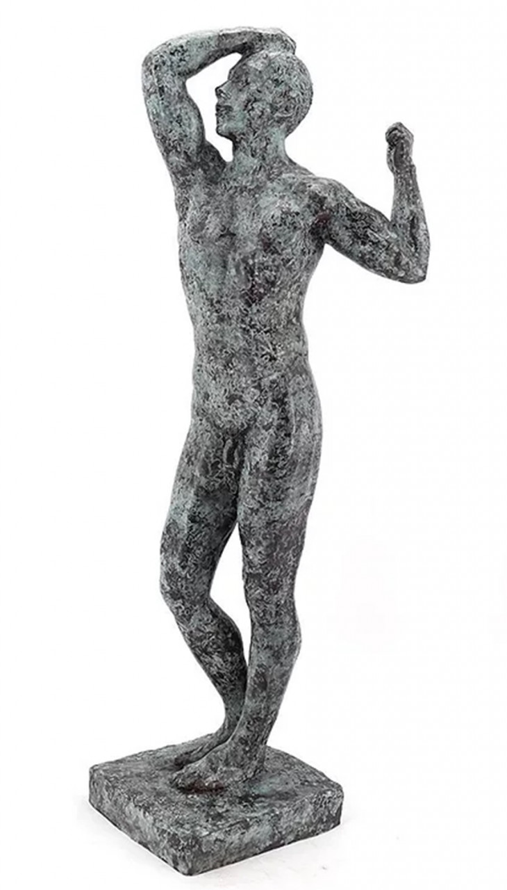 Bronzefigur Bronzeskulptur Auguste Rodin stehend "Das eherne Zeitalter" H 90 cm Statue Skulptur von JS GartenDeko