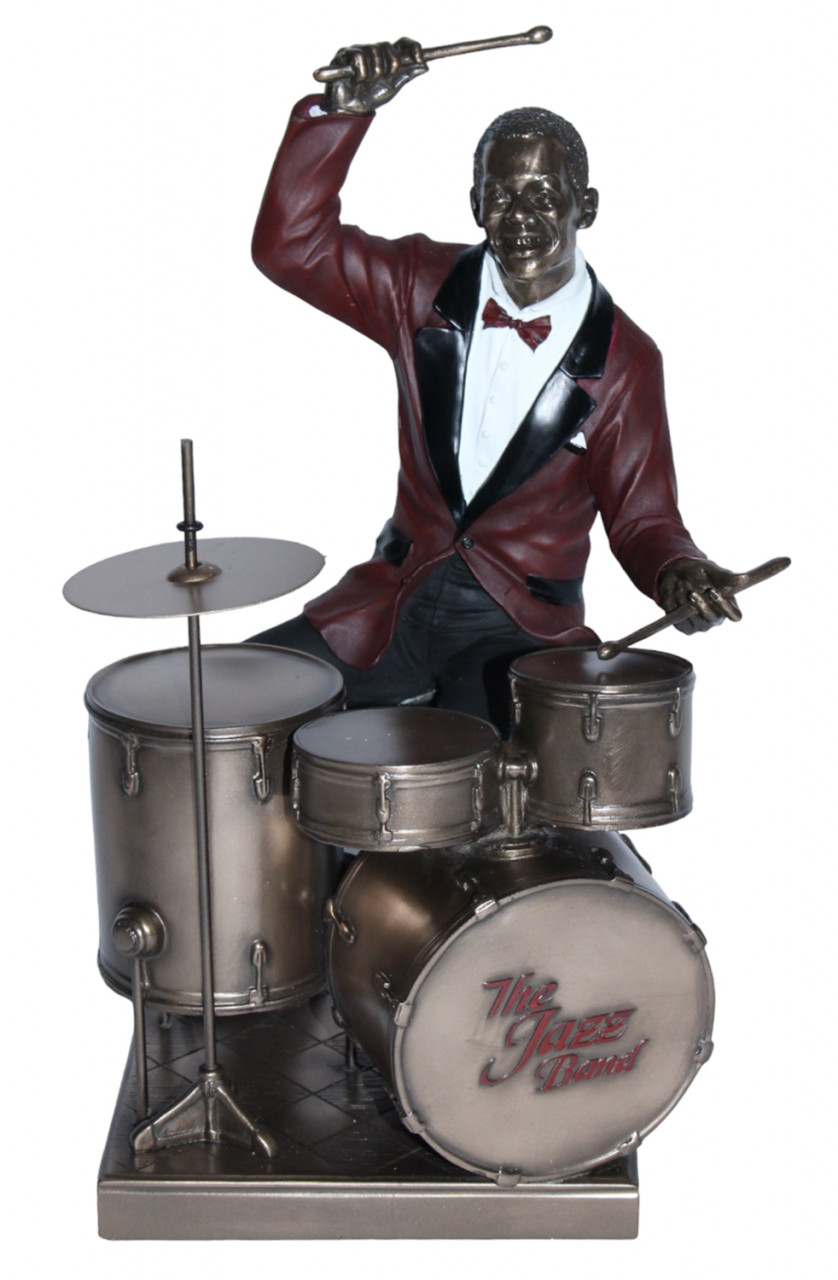 Deko Figur Jazz Schlagzeuger Drummer H 27 cm Jazz Band Dekofigur mit Schlagzeug von Parastone