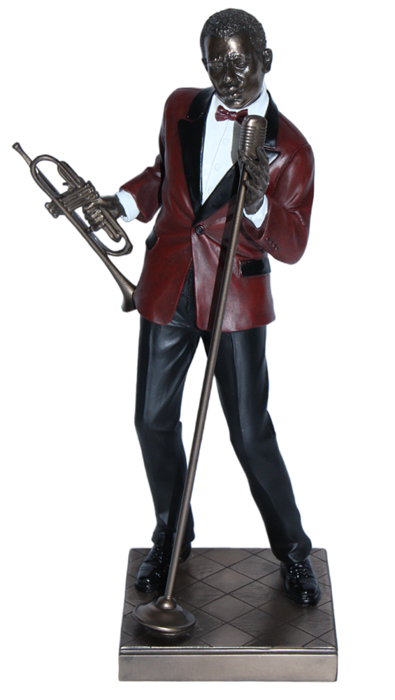 Deko Figur Jazz Musiker Sänger H 29 cm Jazz Band Dekofigur mit Trompete von Parastone