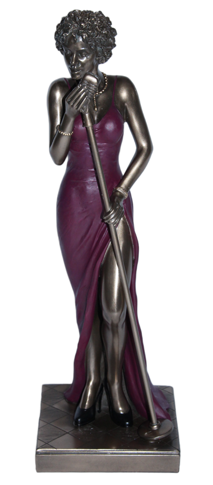 Deko Figur Jazz Musikerin Sängerin H 30 cm Jazz Band Dekofigur mit Mikrophon von Parastone