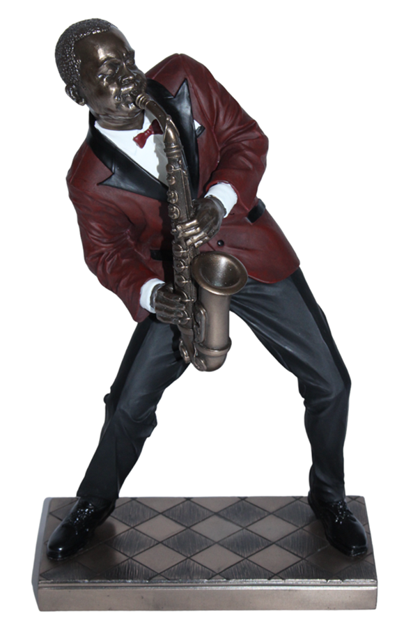 Deko Figur Jazz Figur Saxophonist H 26 cm Jazz Band Dekofigur Musiker mit Altsaxophon von Parastone