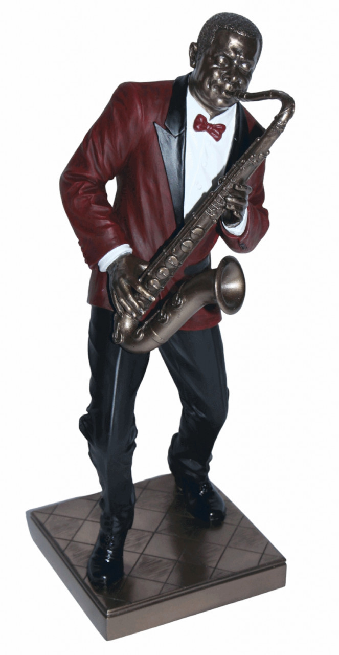 Deko Figur Jazz Musiker Saxophonist H 28,5 cm Jazz Band Dekofigur mit Tenorsaxophon von Parastone