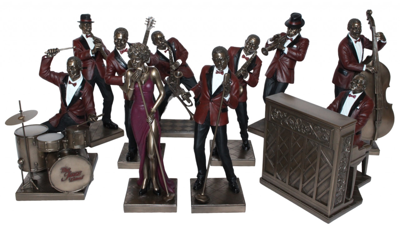 Deko Jazz Figuren 10er Satz Musiker Figuren H 22,5-32 cm Dekofigur Jazz Band von Parastone