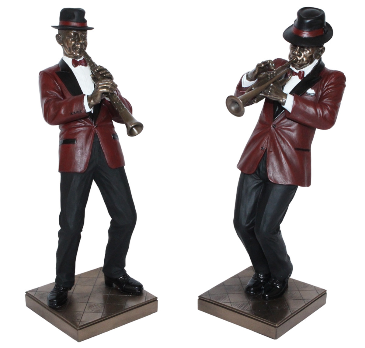 Deko Figur Jazz Musiker Figuren Trompeter und Klarinettist H 30 cm Dekofigur Jazz Band von Parastone