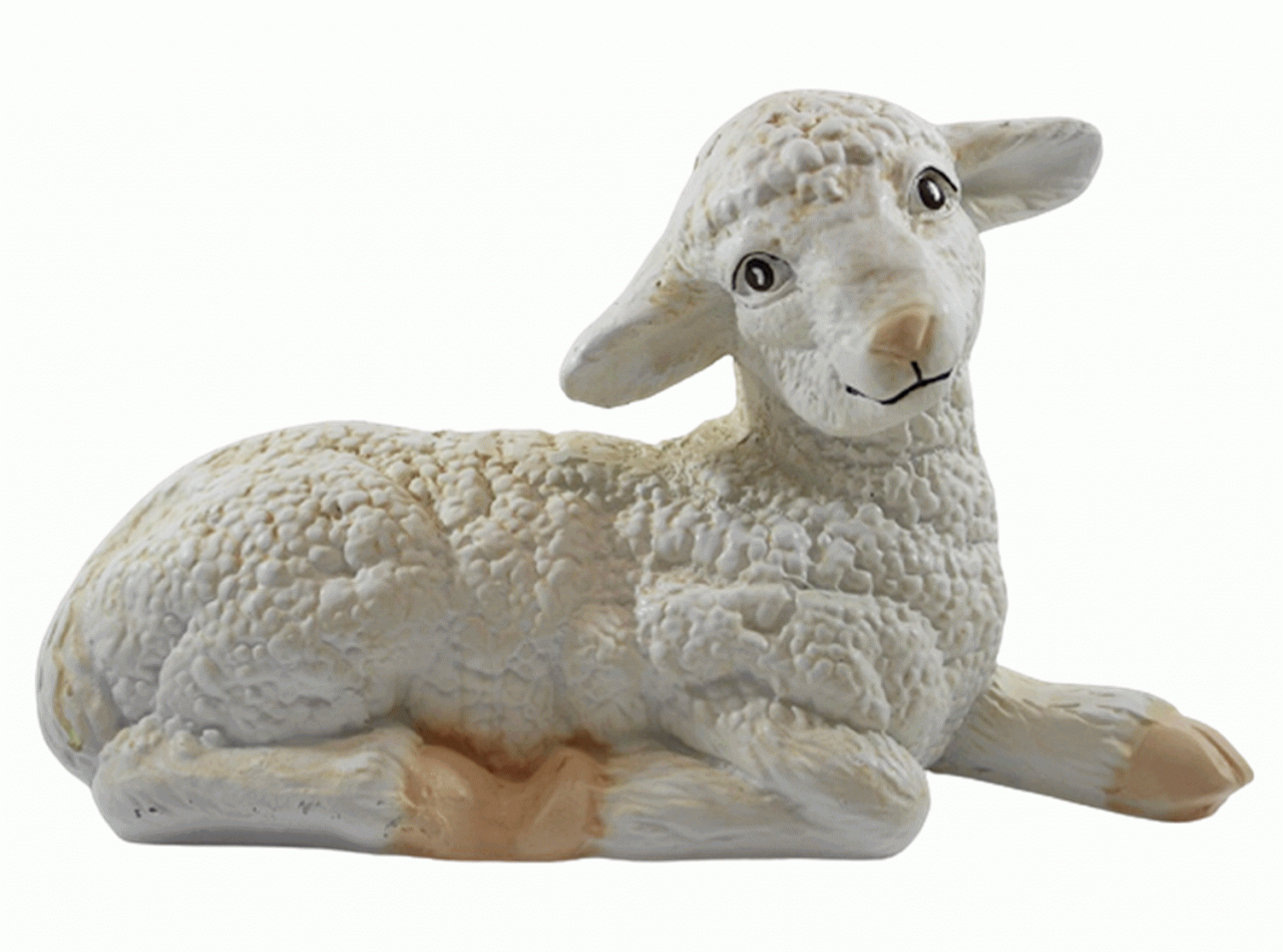 Deko Figur Lamm liegend Kopf gerade Tierfigur H 18 cm Lämmchen Gartenfigur aus Kunstharz Deko Figur Lamm liegend Kopf gerade Tierfigur H 18 cm Lämmchen Gartenfigur aus Kunstharz von JS GartenDeko