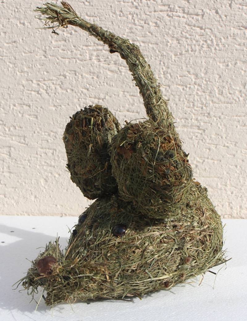 Deko Heu Figur Maus Länge 20 cm Tierfigur aus Naturmaterial Heu zum Basteln Heudeko von JS GartenDeko