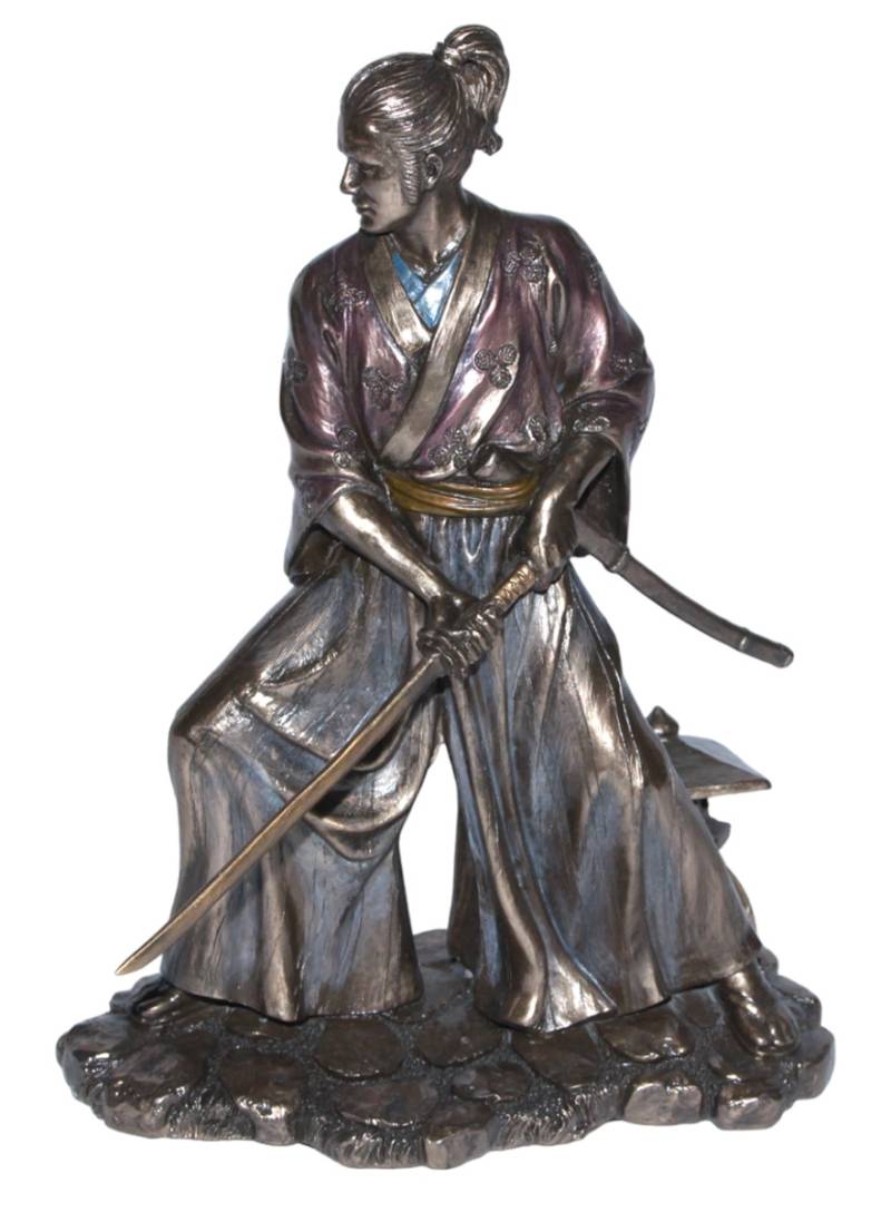 Deko Figur Samurai Art H 21 cm japanischer Krieger im Kimono mit Samurai-Schwert Figur von Parastone