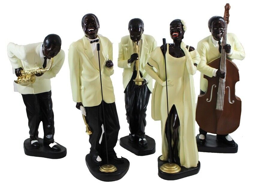 Deko Figuren Musiker Band H 47-56 cm Figuren Jazz Musiker 5-er Satz sortiert aus Kunstharz von JS GartenDeko