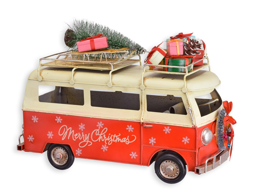 Deko Nostalgie Modellauto Oldtimer Bulli "Merry Christmas" in Rot L 37 cm Modellbus aus Blech Deko Nostalgie Modellauto Oldtimer Bulli "Merry Christmas" in Rot L 37 cm Modellbus aus Blech von JS GartenDeko