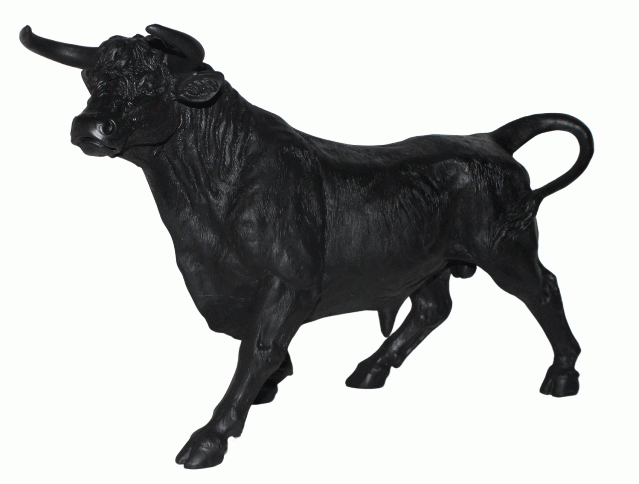 Dekofigur schwarzer Stier stehend H 27 cm Tierfigur Bulle aus Kunstharz Deko Figur Skulptur von JS GartenDeko