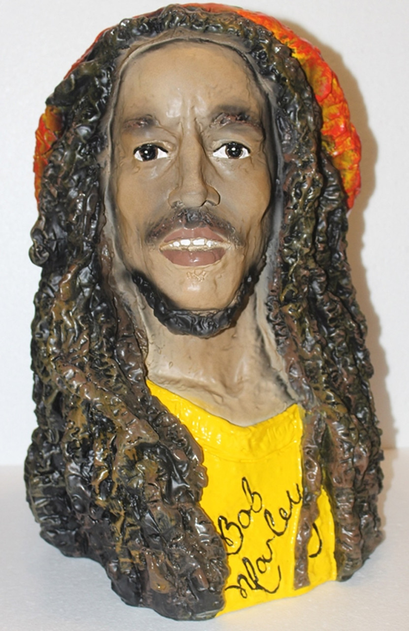 Dekorationsfigur Büste Reggae Sänger Bob Marley H 47 cm Musiker Figur aus Kunstharz von JS GartenDeko