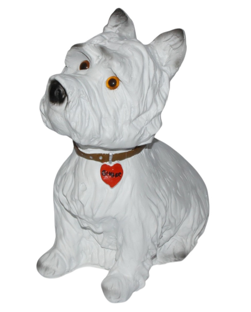 Dekorationsfigur Hund West Highland White Terrier Ginger sitzend H 33 cm Dekofigur aus Kunstharz Dekorationsfigur Hund West Highland White Terrier Ginger sitzend H 33 cm Dekofigur aus Kunstharz von JS GartenDeko