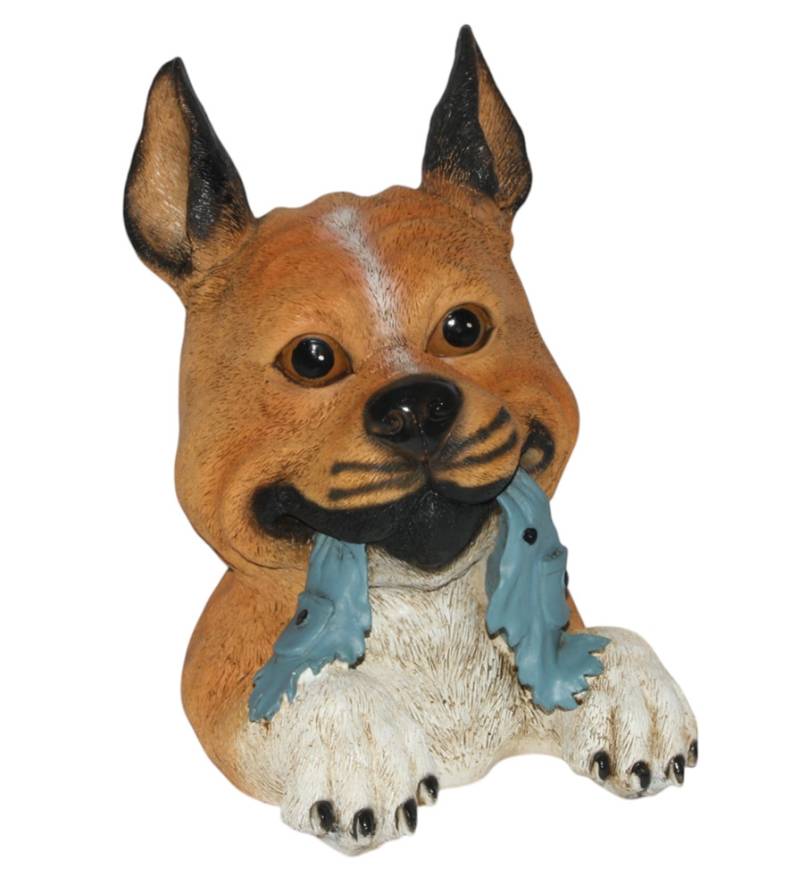 Dekofigur Hundeskopf Höhe 28 cm Hund Figur Gartenfigur aus Kunstharz von JS GartenDeko