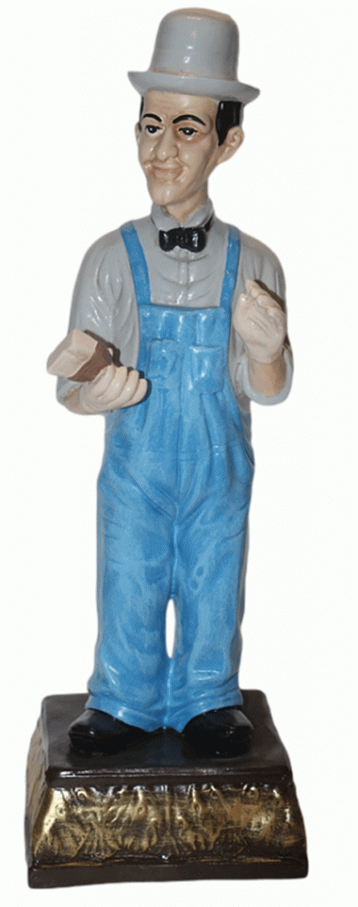 Dekorationsfigur Komiker Doof H 47 cm stehend Deko Figur Stan Laurel aus Kunstharz von JS GartenDeko