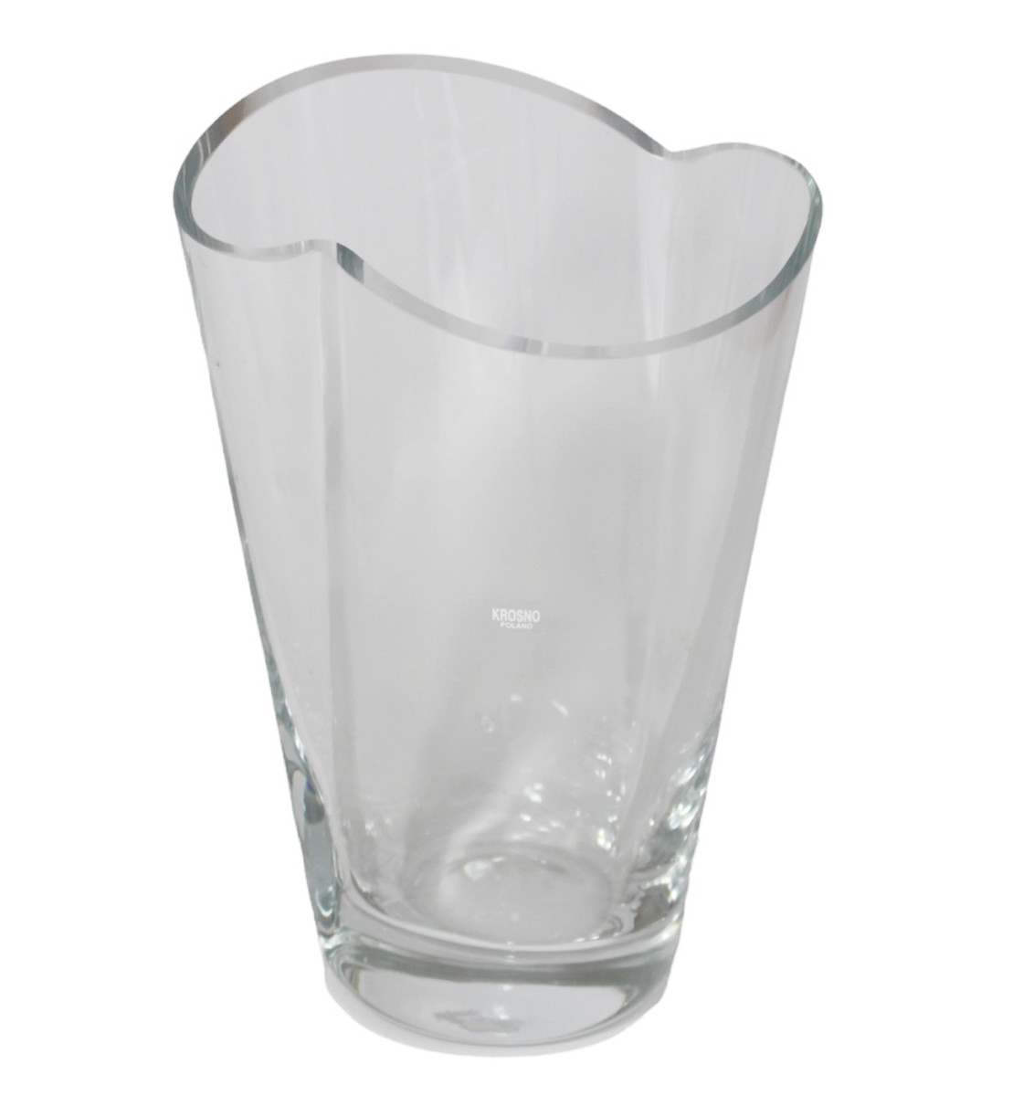 Glasvase H 22 cm asymmetrische Vase Blumenvase aus Glas transparent von JS GartenDeko
