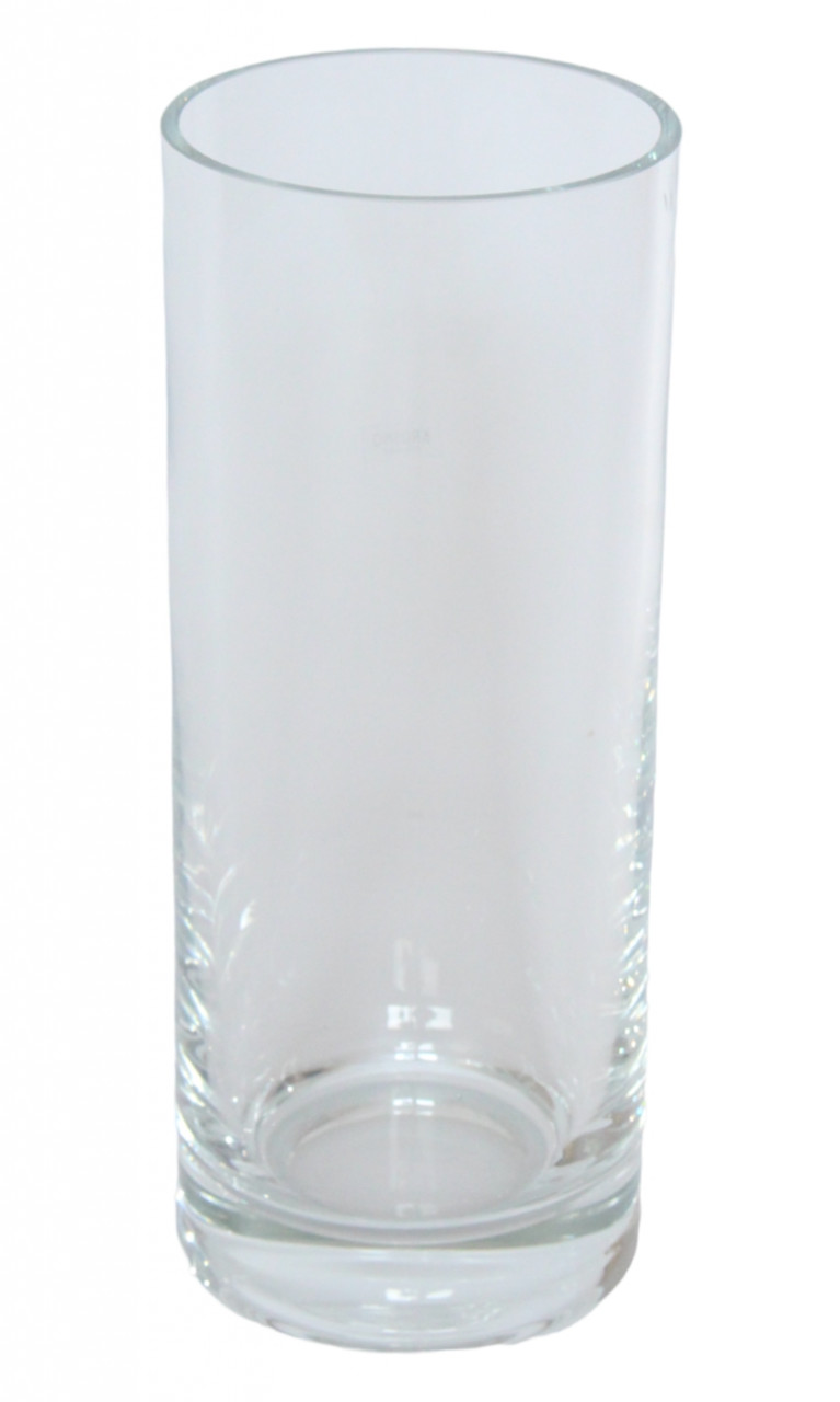 Glasvase Vase H 22 cm runde zylindrische Blumenvase aus Glas transparent von JS GartenDeko