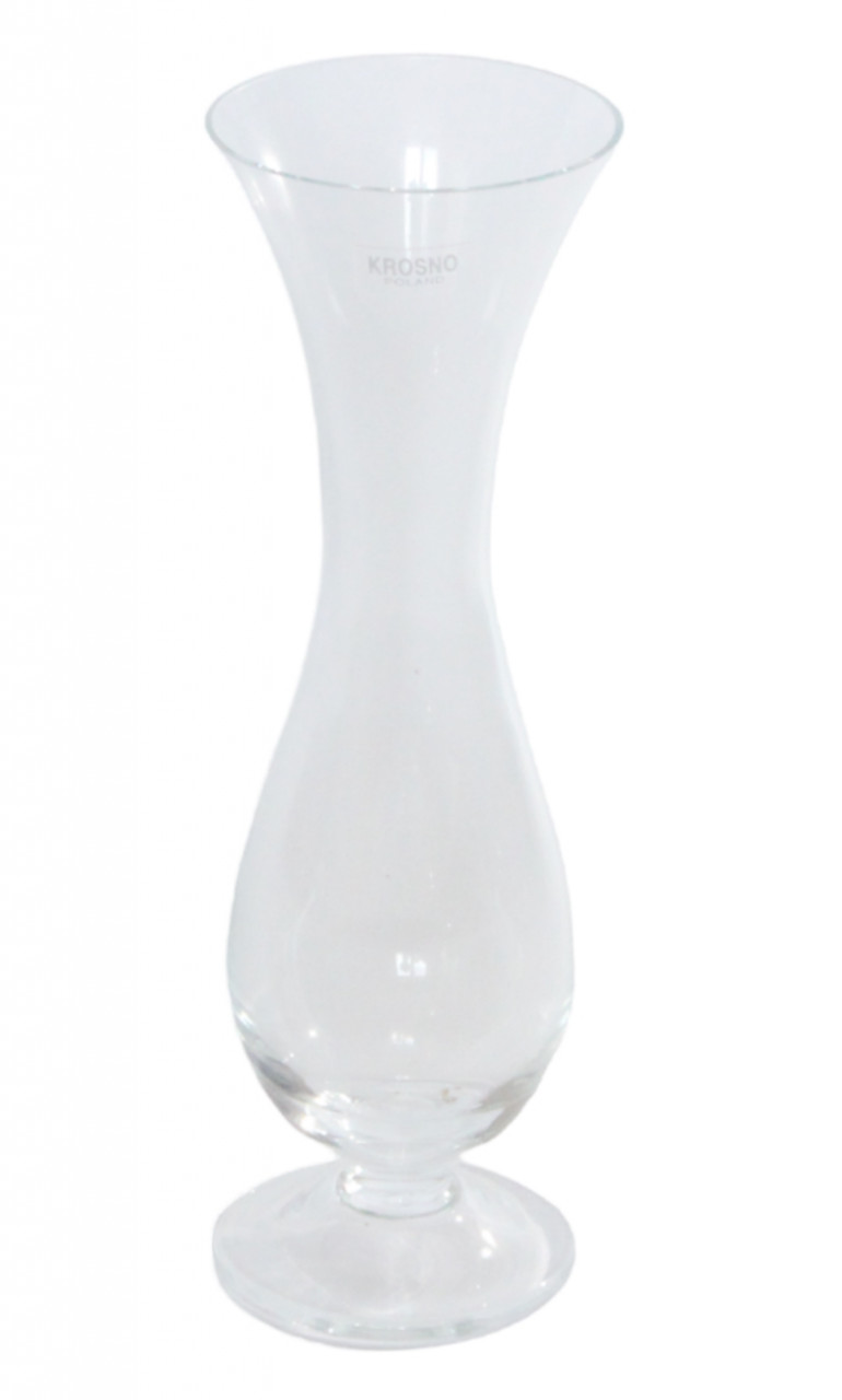 Glasvase Vase auf Fuß H 16 cm Blumenvase klein aus Glas transparent von JS GartenDeko