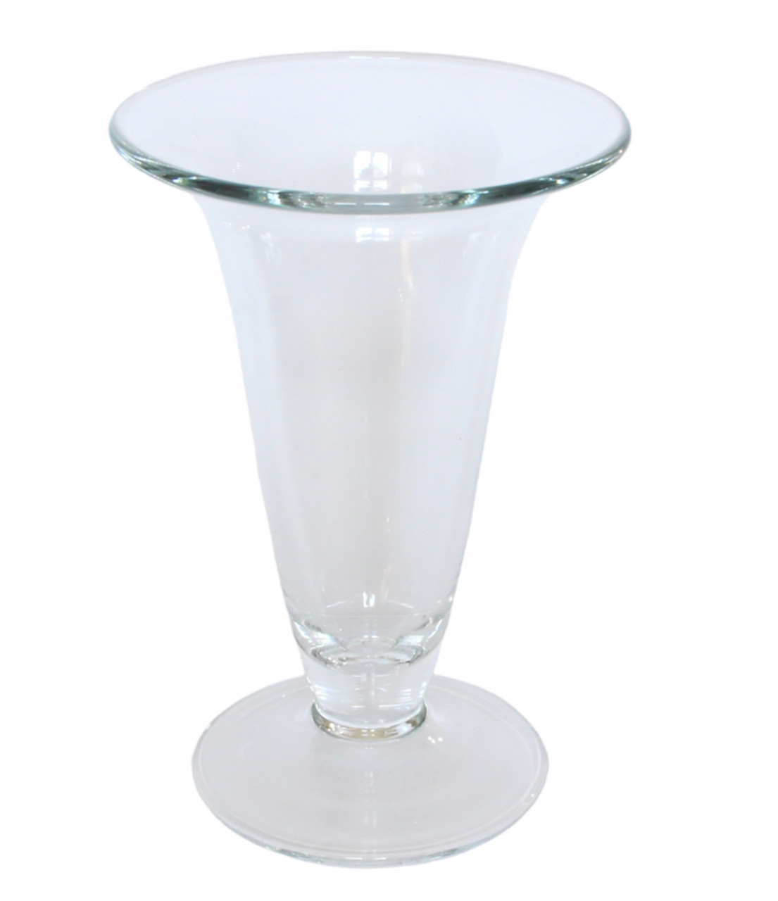 Glasvase Vase mit Fuß H 24,5 cm Blumenvase oben breit zulaufend aus Glas transparent von JS GartenDeko