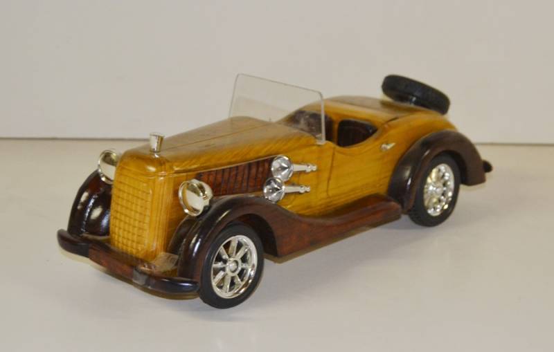 Holzauto Nostalgie Modellauto Oldtimer L 30 cm Nostalgisches Modellwagen aus Holz von JS GartenDeko