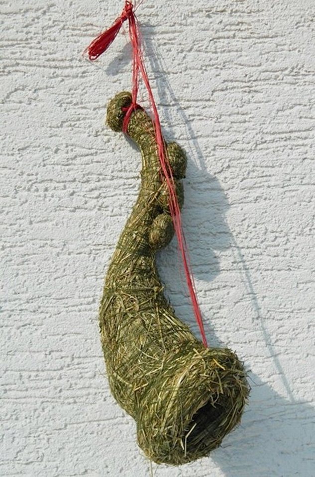 JS GartenDeko Dekohänger Deko Trompete aus Heu zum Aufhängen Türdeko Heudeko Weihnachtsdeko von JS GartenDeko